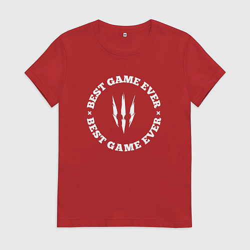 Женская футболка Символ The Witcher и круглая надпись best game eve / Красный – фото 1