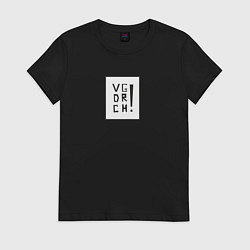 Футболка хлопковая женская VGDRCH, цвет: черный