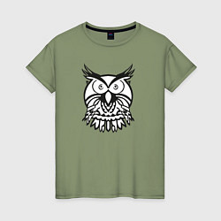 Женская футболка Логотип круглой совы