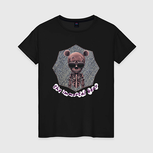 Женская футболка Бессмертный мишка / Черный – фото 1