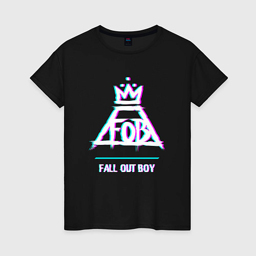 Женская футболка Fall Out Boy glitch rock / Черный – фото 1