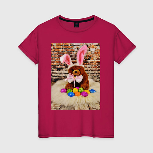 Женская футболка Кролик счастья / Маджента – фото 1