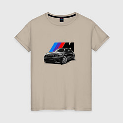 Женская футболка BMW на фоне m performance