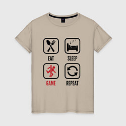 Женская футболка Eat - sleep - Portal - repeat