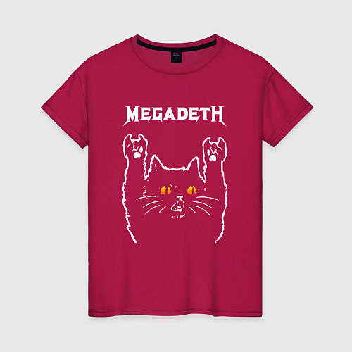 Женская футболка Megadeth rock cat / Маджента – фото 1