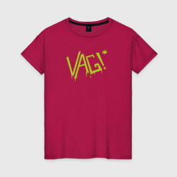 Футболка хлопковая женская VAG Tag, цвет: маджента