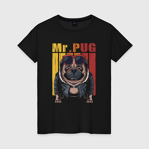 Женская футболка Mr pug / Черный – фото 1