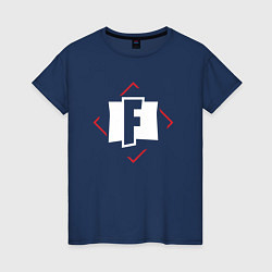 Женская футболка Символ Fortnite в красном ромбе