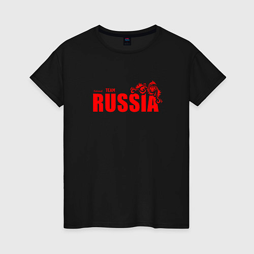 Женская футболка Сборная России - national team / Черный – фото 1