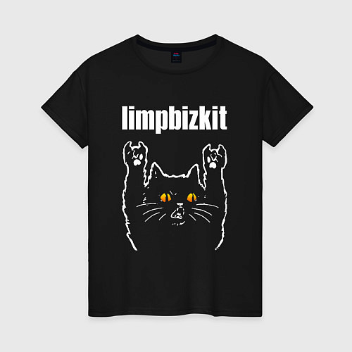 Женская футболка Limp Bizkit rock cat / Черный – фото 1