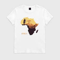 Футболка хлопковая женская Africa, цвет: белый