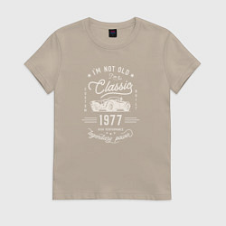 Футболка хлопковая женская Я классический 1977, цвет: миндальный