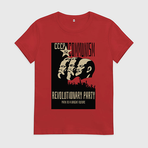 Женская футболка Ленин, Маркс и Энгельс / Красный – фото 1