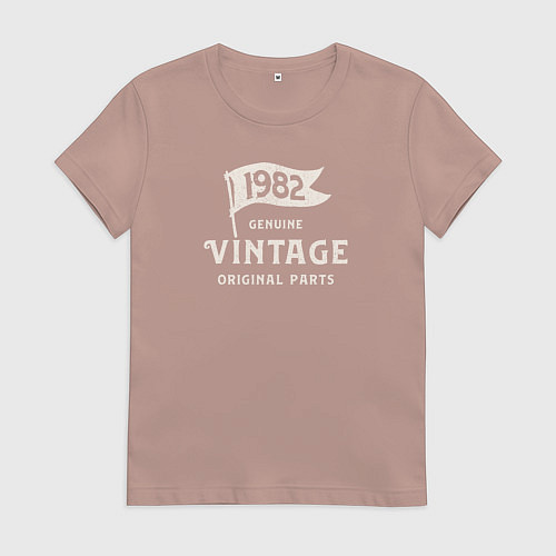 Женская футболка 1982 подлинный винтаж - оригинальные детали / Пыльно-розовый – фото 1