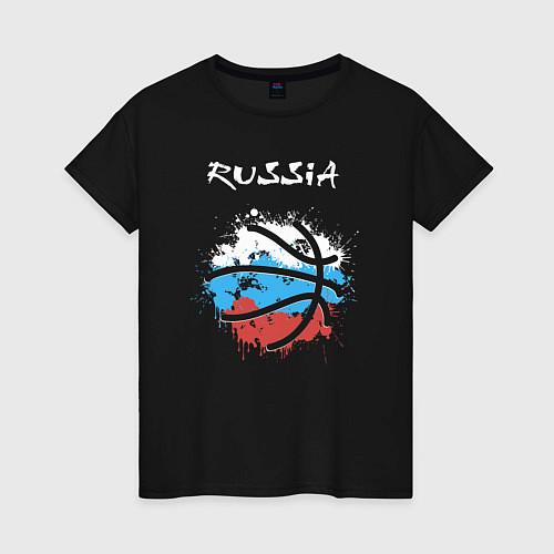 Женская футболка Russia basketball / Черный – фото 1