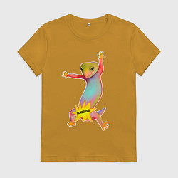 Женская футболка Веселая ящерица цензура