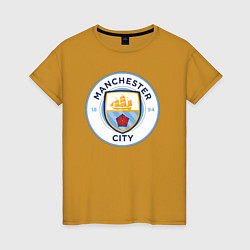 Футболка хлопковая женская Manchester City FC, цвет: горчичный
