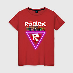 Футболка хлопковая женская Roblox, роблокс, цвет: красный