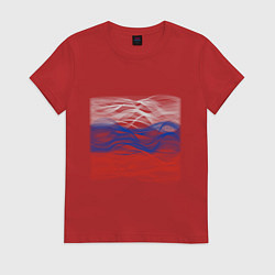 Футболка хлопковая женская Триколор флаг, цвет: красный