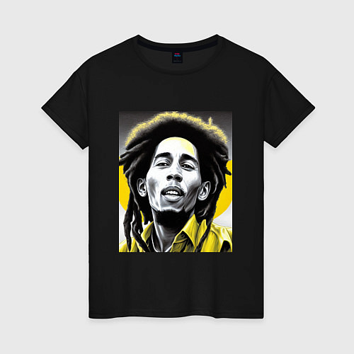 Женская футболка Bob Marley Digital Art / Черный – фото 1