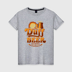 Футболка хлопковая женская Duff beer brewing, цвет: меланж