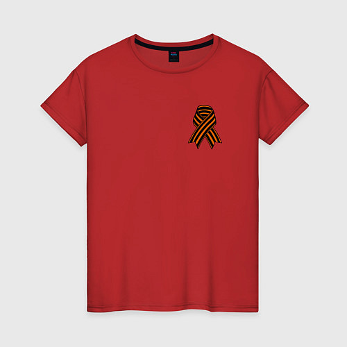 Женская футболка Георгиевская лента слева / Красный – фото 1