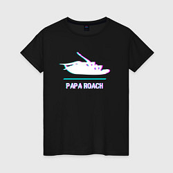 Женская футболка Papa Roach glitch rock