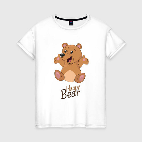 Женская футболка Bear happy / Белый – фото 1