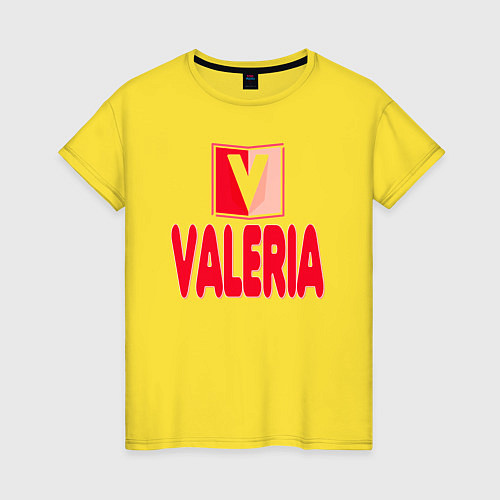 Женская футболка Валерия текст / Желтый – фото 1