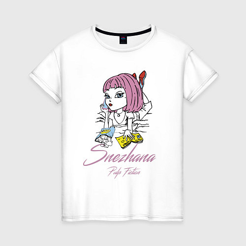 Женская футболка Snezhana - pulp fiction / Белый – фото 1