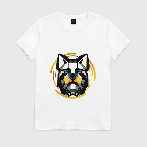 Женская футболка Серьезная собака абстракция / Белый – фото 1