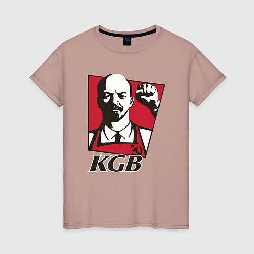 Женская футболка KGB Lenin / Пыльно-розовый – фото 1