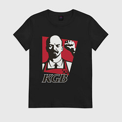 Футболка хлопковая женская KGB Lenin, цвет: черный