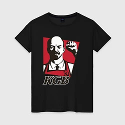 Футболка хлопковая женская KGB Lenin, цвет: черный