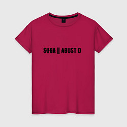 Футболка хлопковая женская SUGA Agust D, цвет: маджента