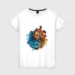Женская футболка Стихии огня и воды