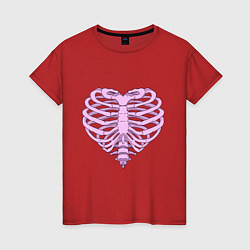 Футболка хлопковая женская Bone heart, цвет: красный