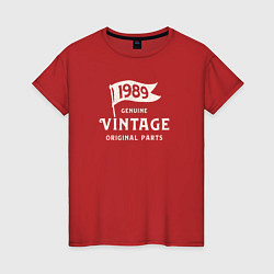 Футболка хлопковая женская 1989 подлинный винтаж - оригинальные детали, цвет: красный