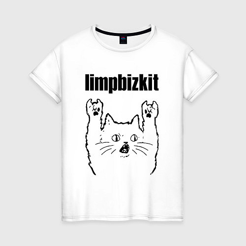 Женская футболка Limp Bizkit - rock cat / Белый – фото 1