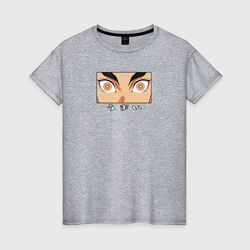 Женская футболка Глаза Кёджуро Ренгоку / Меланж – фото 1