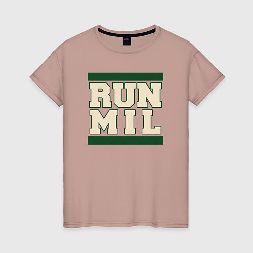 Женская футболка Run Milwaukee Bucks / Пыльно-розовый – фото 1