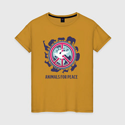 Женская футболка Животные за мир