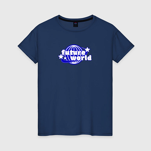 Женская футболка Future world / Тёмно-синий – фото 1
