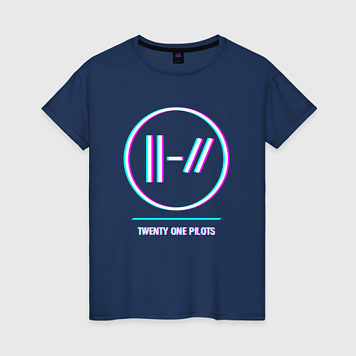 Женская футболка Twenty One Pilots glitch rock / Тёмно-синий – фото 1