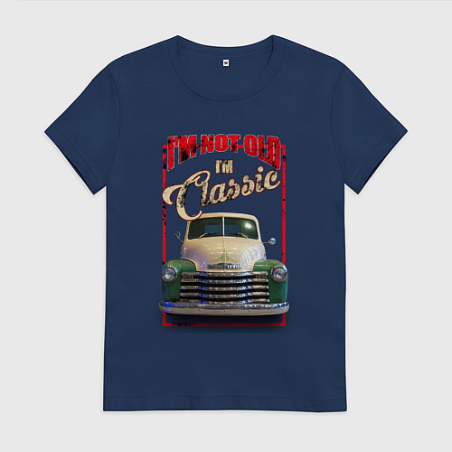 Женская футболка Классика автомобиль Chevrolet Thriftmaster / Тёмно-синий – фото 1