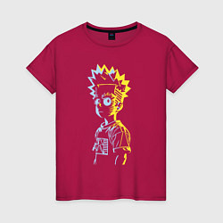 Женская футболка Светящийся Барт Симпсон - фантазия
