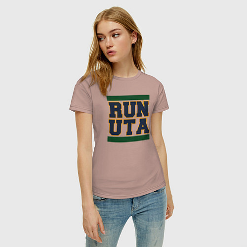 Женская футболка Run Utah Jazz / Пыльно-розовый – фото 3