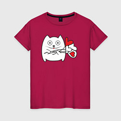 Женская футболка Котик с шариками