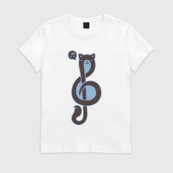 Женская футболка Музыкальный котик