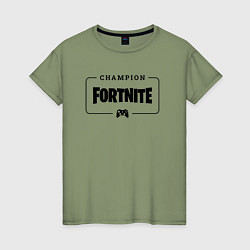 Женская футболка Fortnite gaming champion: рамка с лого и джойстико